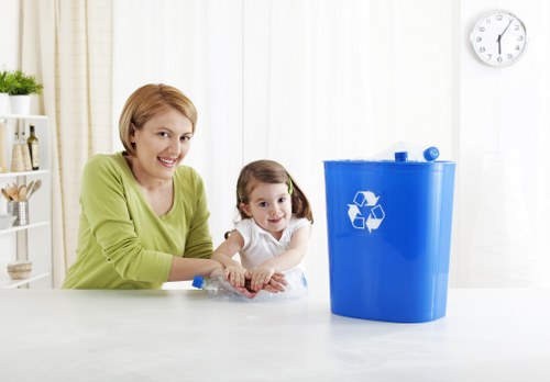 Recycling bins and office waste materials