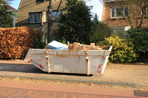 Recycling materials at a clearance site